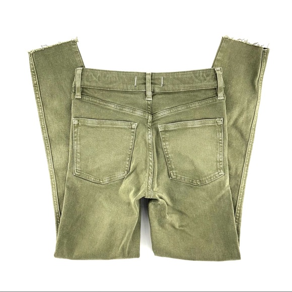 Free People Green High Rise Frayed Hem Jeggings - Picture 3 of 7